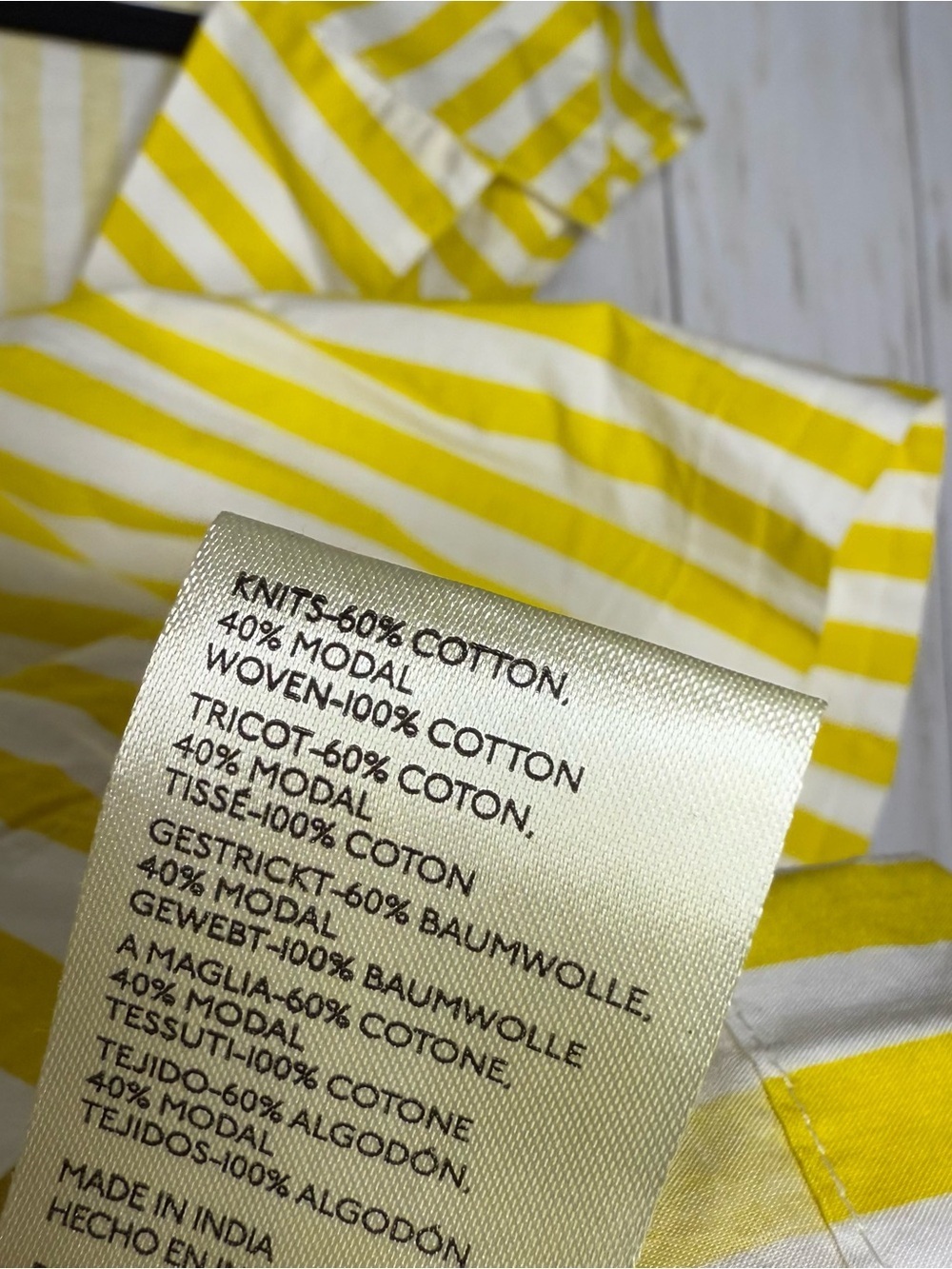 Anthropologie Yellow and White Striped Babydoll Top XL - Picture 5 of 6